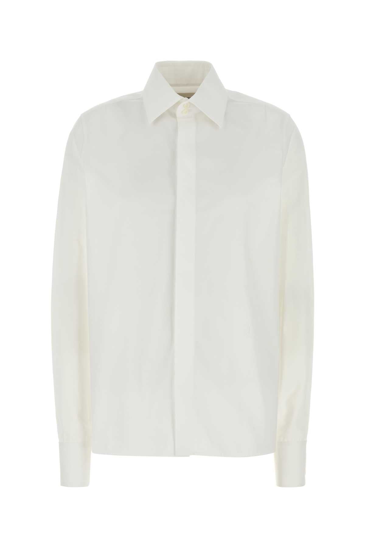 SAINT LAURENT Classic White Poplin Shirt for Women - Timeless Elegance