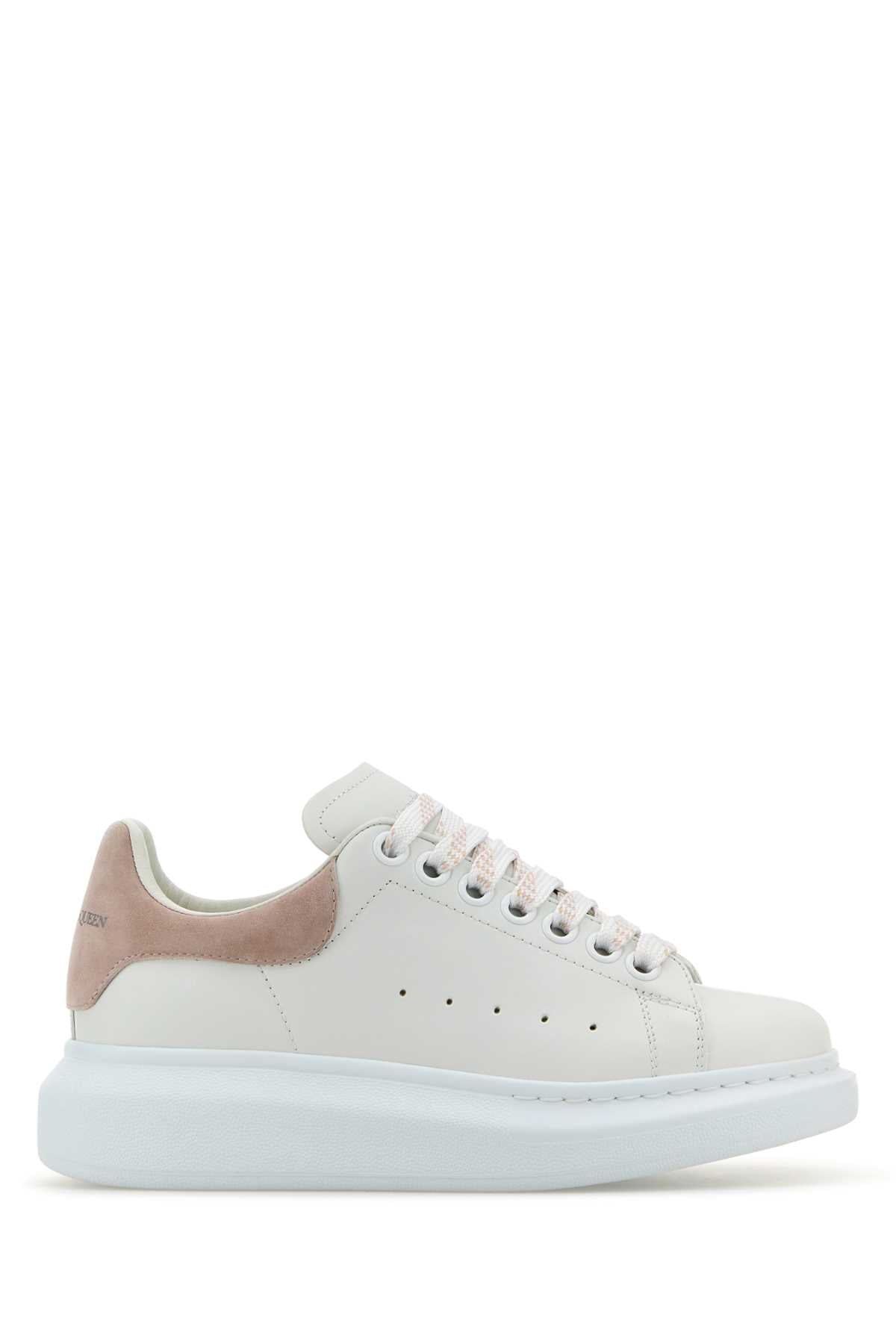 ALEXANDER MCQUEEN Chic Leather Sneakers with Powder Pink Accent