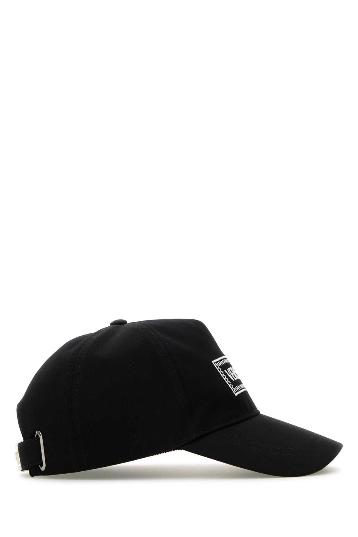 VERSACE Classic Black Cotton Baseball Cap for Men