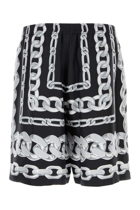 VERSACE Printed Silk Mini Bermuda Shorts