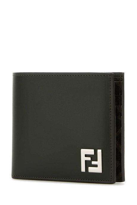 FENDI Mini Dark Grey Leather Wallet