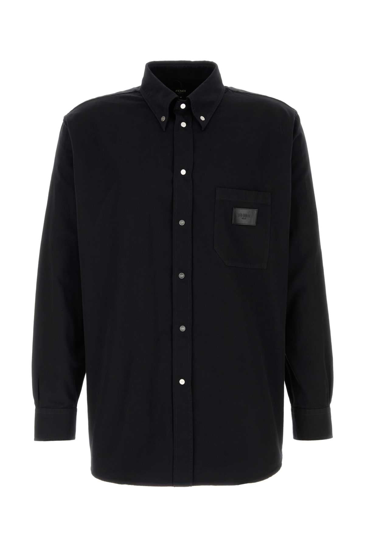 FENDI Classic Black Oxford Shirt for Men