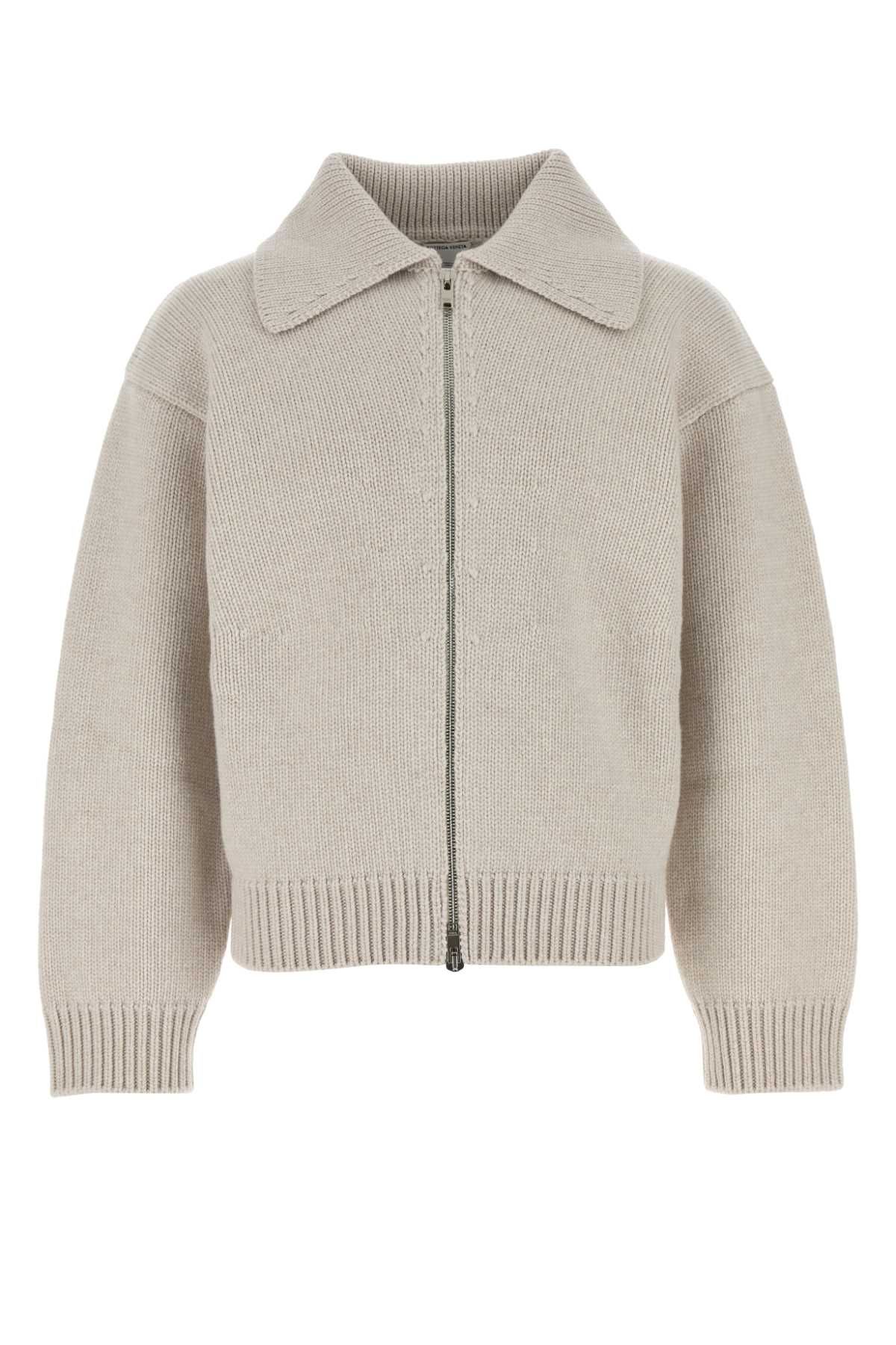 BOTTEGA VENETA Light Grey Wool Cardigan for Men