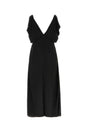 JIL SANDER Elegant Black Satin Mini Dress