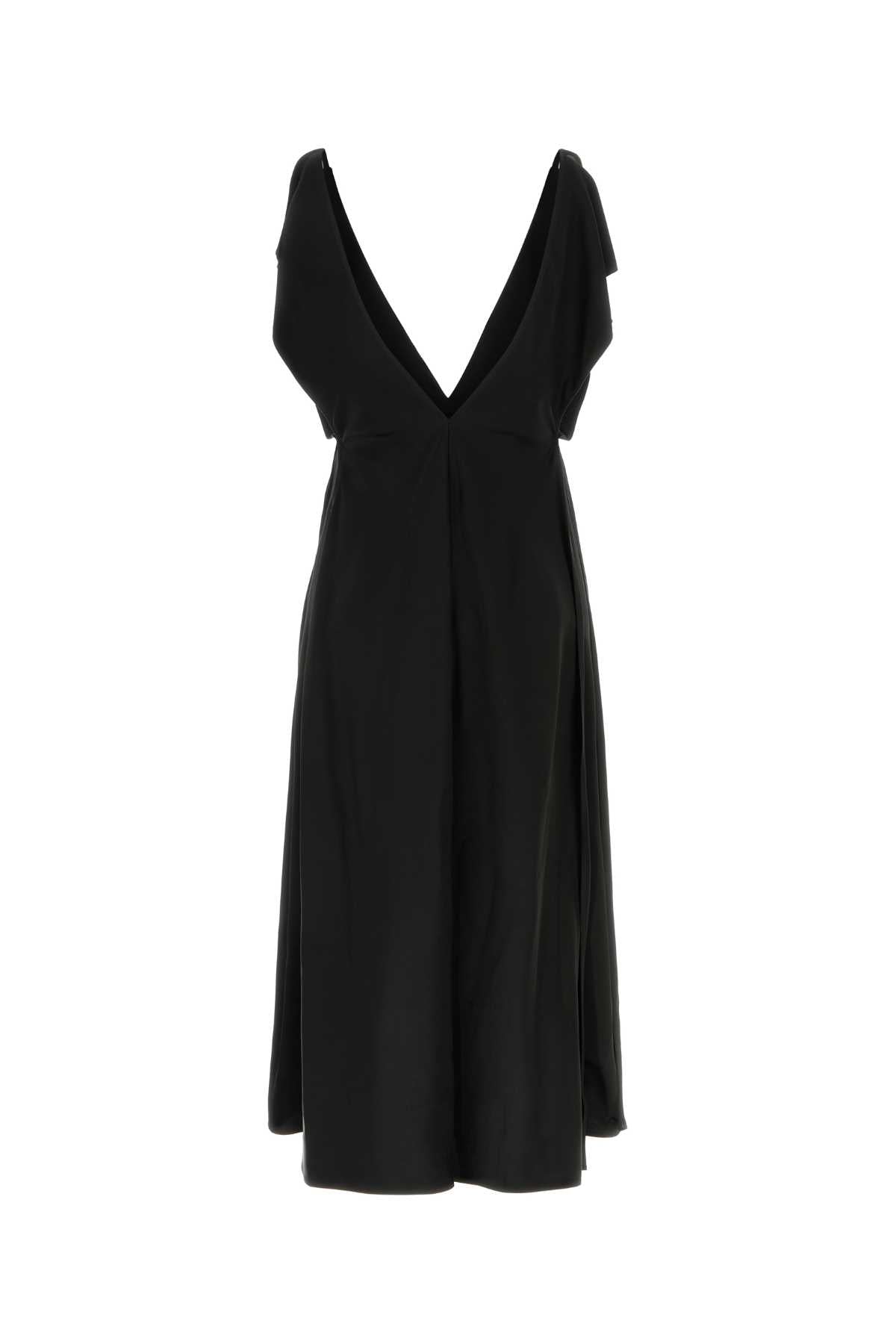 JIL SANDER Elegant Black Satin Mini Dress