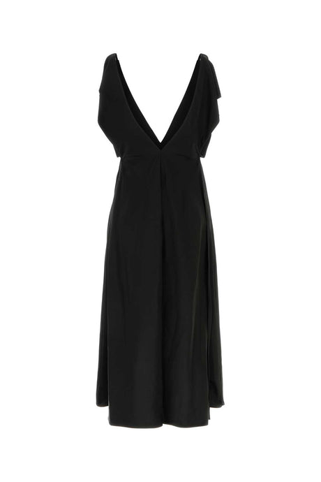 JIL SANDER Elegant Black Satin Mini Dress