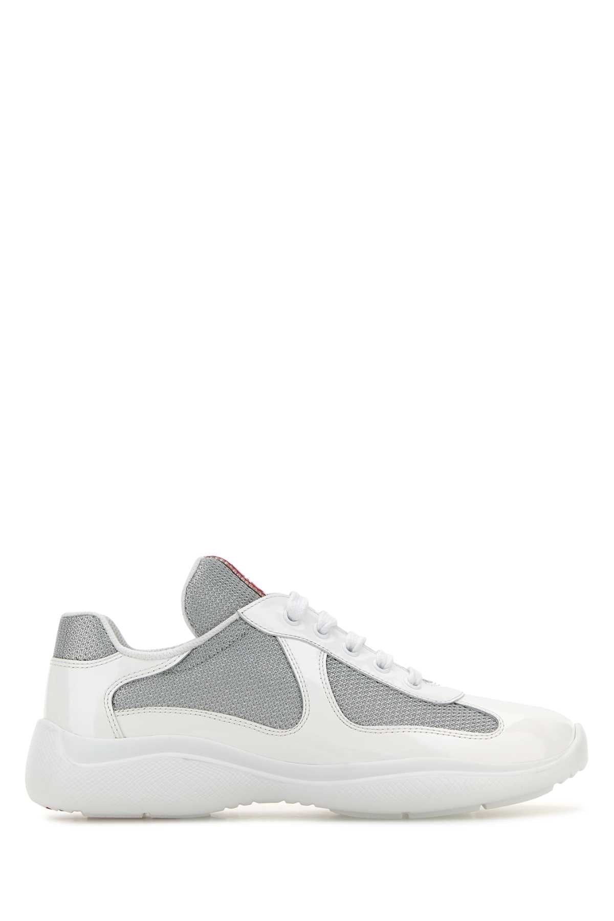 PRADA Two-tone Leather and Fabric America’s Cup Sneakers