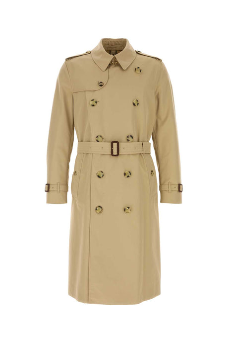 BURBERRY Classic Beige Cotton Heritage Kensington Trench Jacket