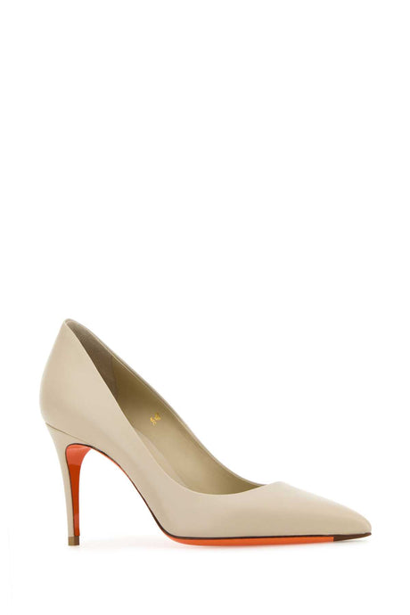 SANTONI Elegant Sand Leather Pumps with 9 cm Heel