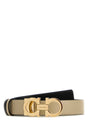 SALVATORE FERRAGAMO Reversible Black Leather Belt with Golden Finishing - 2.5 cm Height