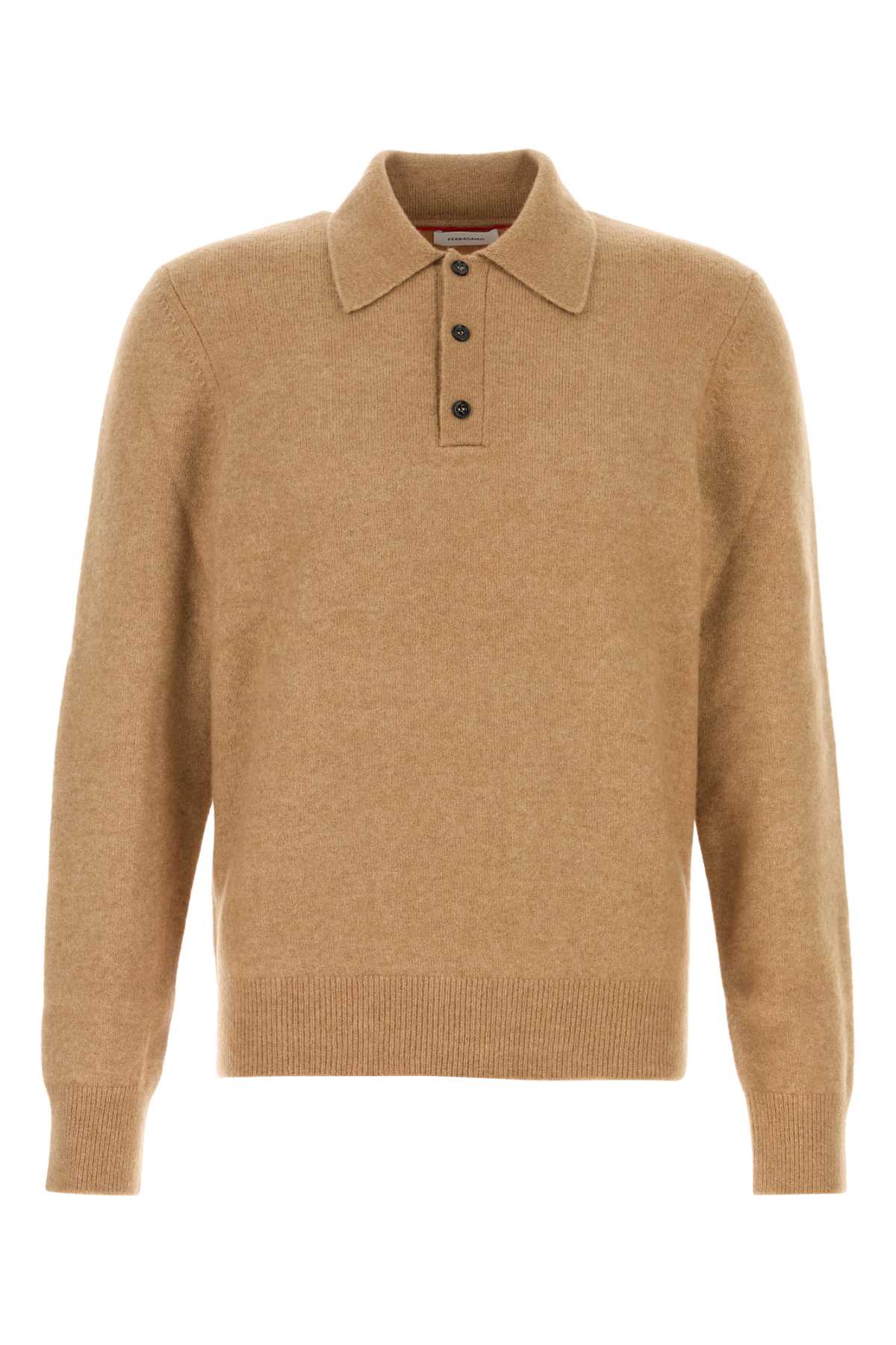 SALVATORE FERRAGAMO Stretch Camel Blend Polo Shirt