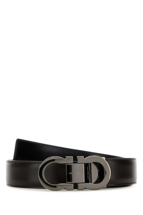 SALVATORE FERRAGAMO Versatile Dark Brown Reversible Belt - 3 cm Width