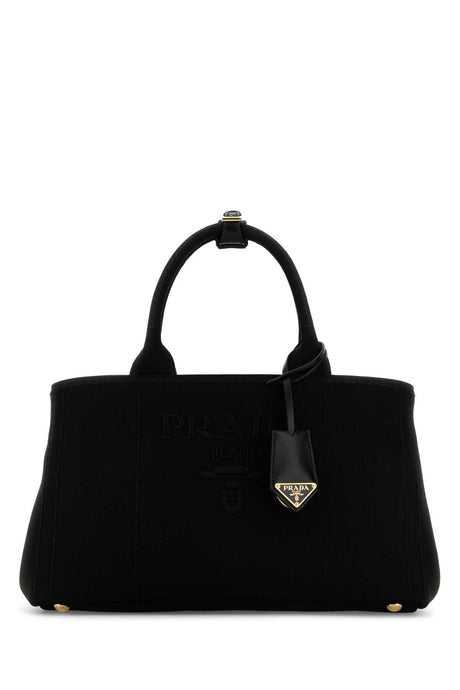 PRADA Trendy Black Canvas Mini Shopping Handbag - 33cm x 19cm