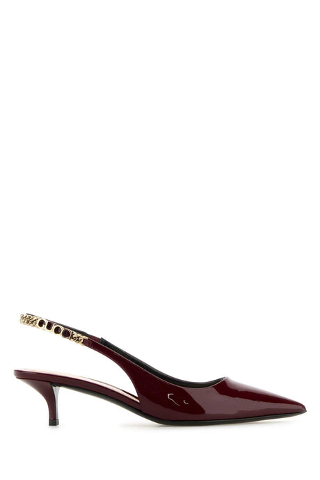 GUCCI Elegant Burgundy Leather Signoria Pumps with 4.5 cm Heel