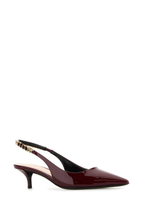 GUCCI Elegant Burgundy Leather Signoria Pumps with 4.5 cm Heel