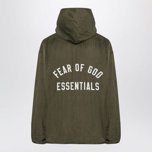 FEAR OF GOD Recycled Nylon Hooded Jacket for Men - Military Green