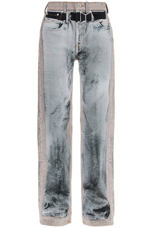 Y/PROJECT Straight Leg Jeans with Illusion Print - Size 26