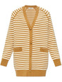 MAX MARA Elegant Striped V-Neck Cardigan