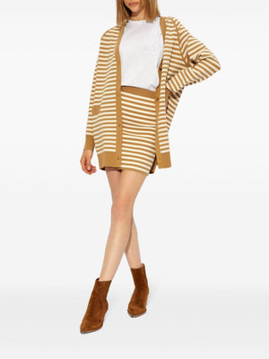 MAX MARA Elegant Striped V-Neck Cardigan