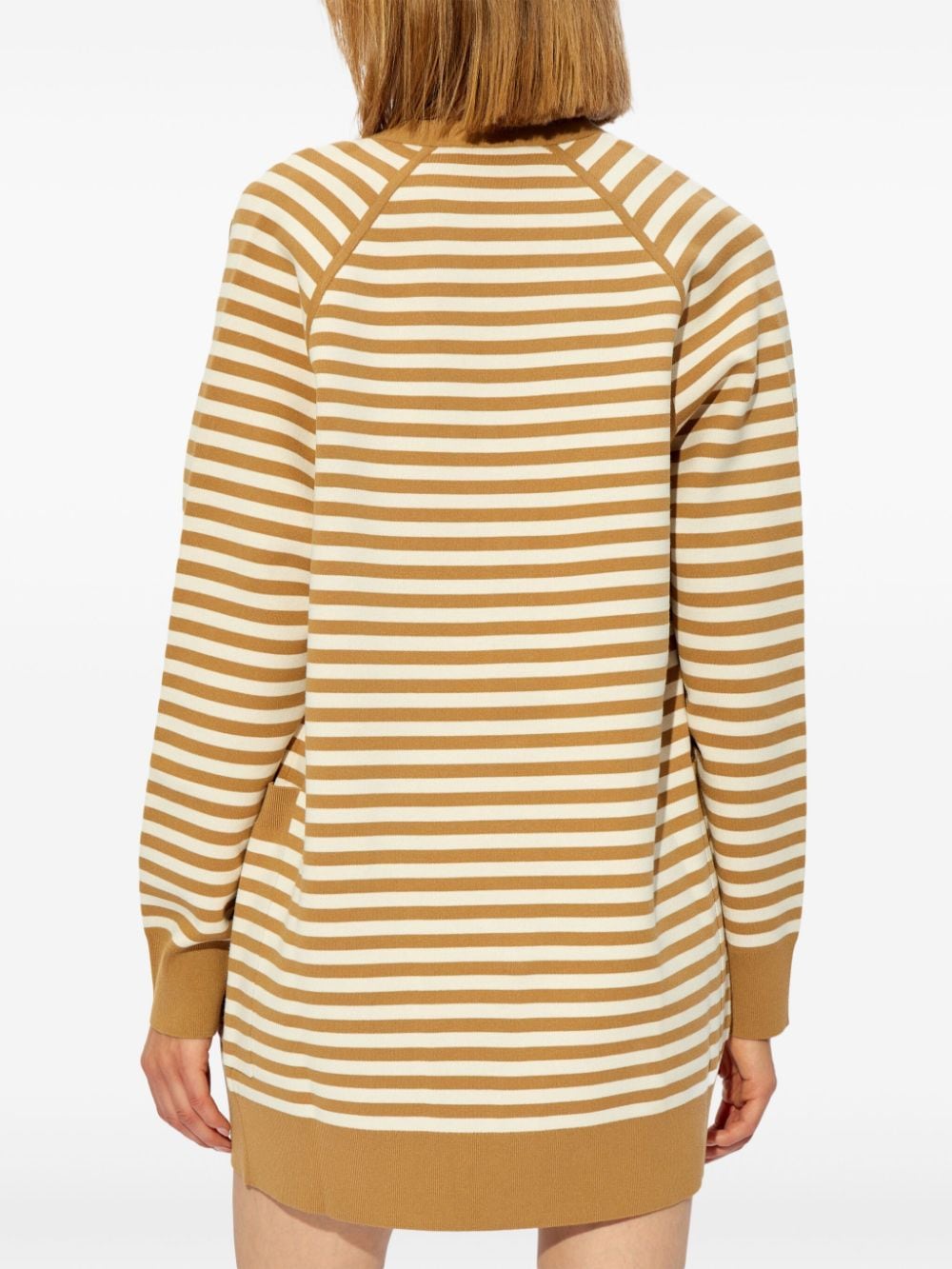 MAX MARA Elegant Striped V-Neck Cardigan