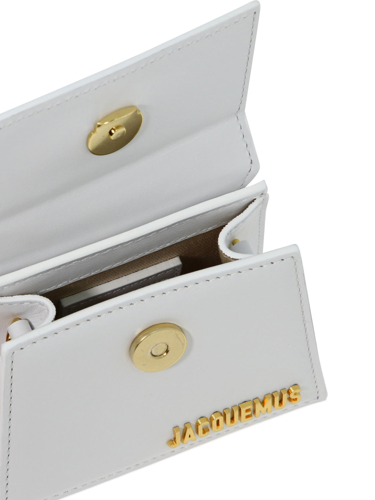 Chic and Compact: White Leather Clutch for Women by JACQUEMUS