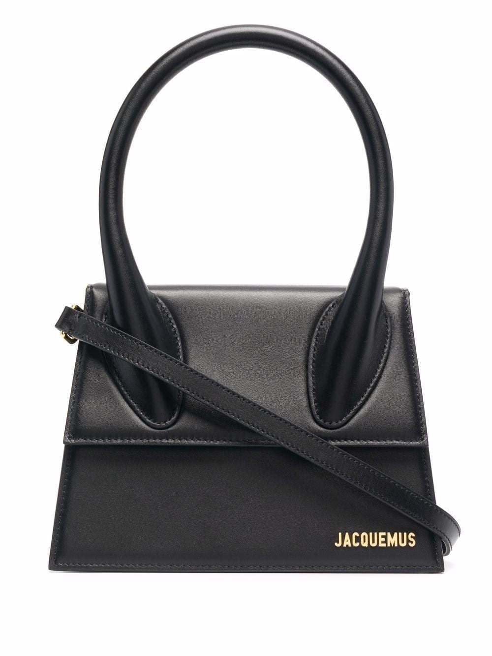 JACQUEMUS The Grand Icon Leather Handbag - Black