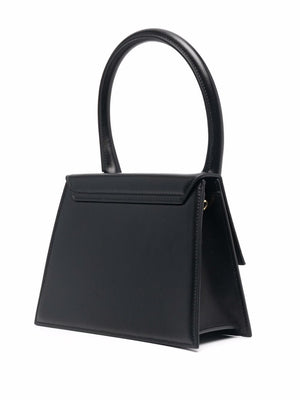 JACQUEMUS The Grand Icon Leather Handbag - Black