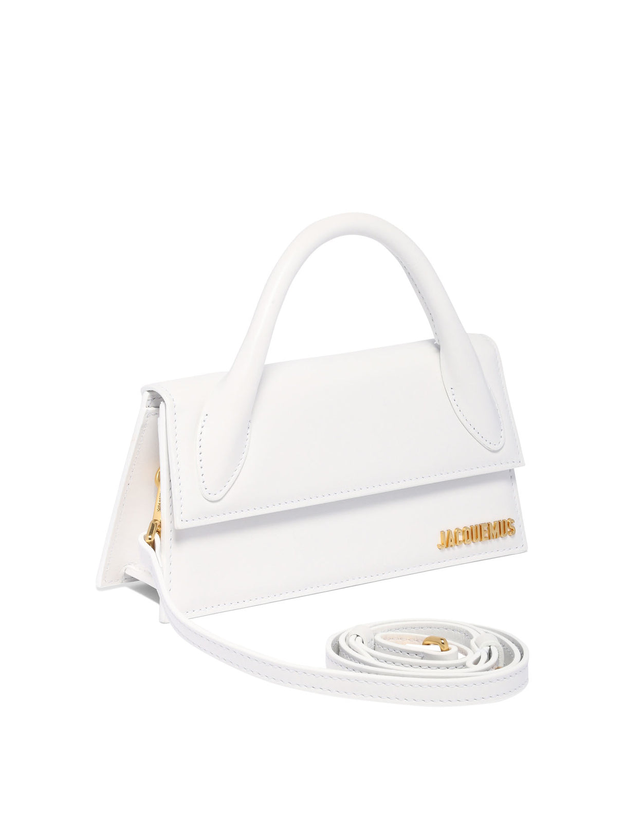 JACQUEMUS Women's Elegant White Leather Mini Crossbody Bag SS24