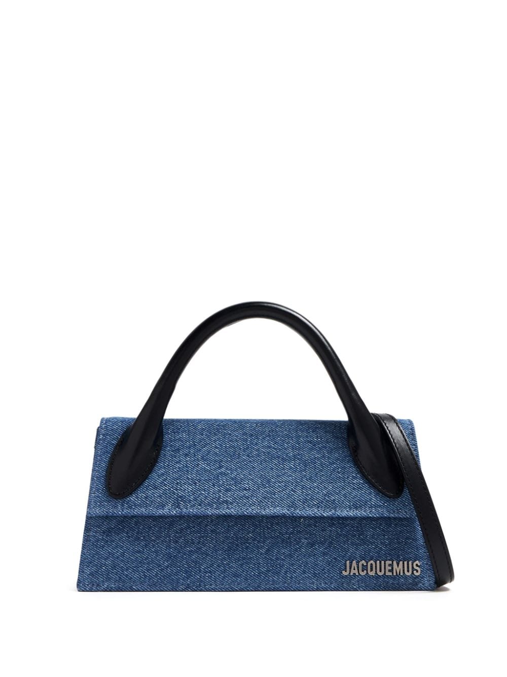 JACQUEMUS Mini Denim Leather Foldover Top Handbag