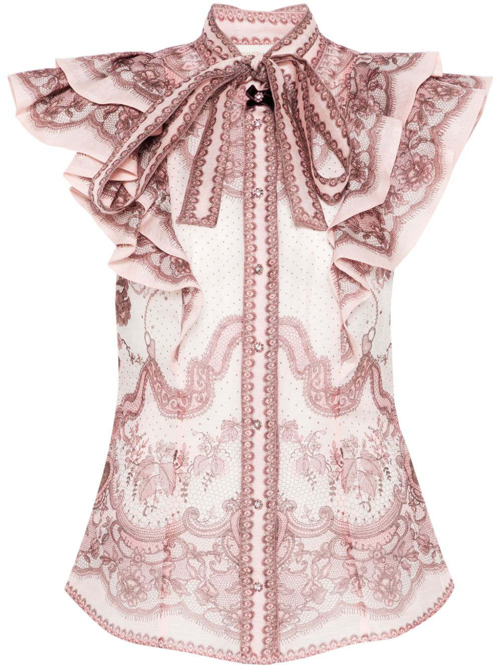 ZIMMERMANN Elegant Silk Blend Top with Pussy-Bow