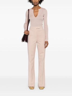 MAX MARA Elegant Powder Pink Knit Trousers