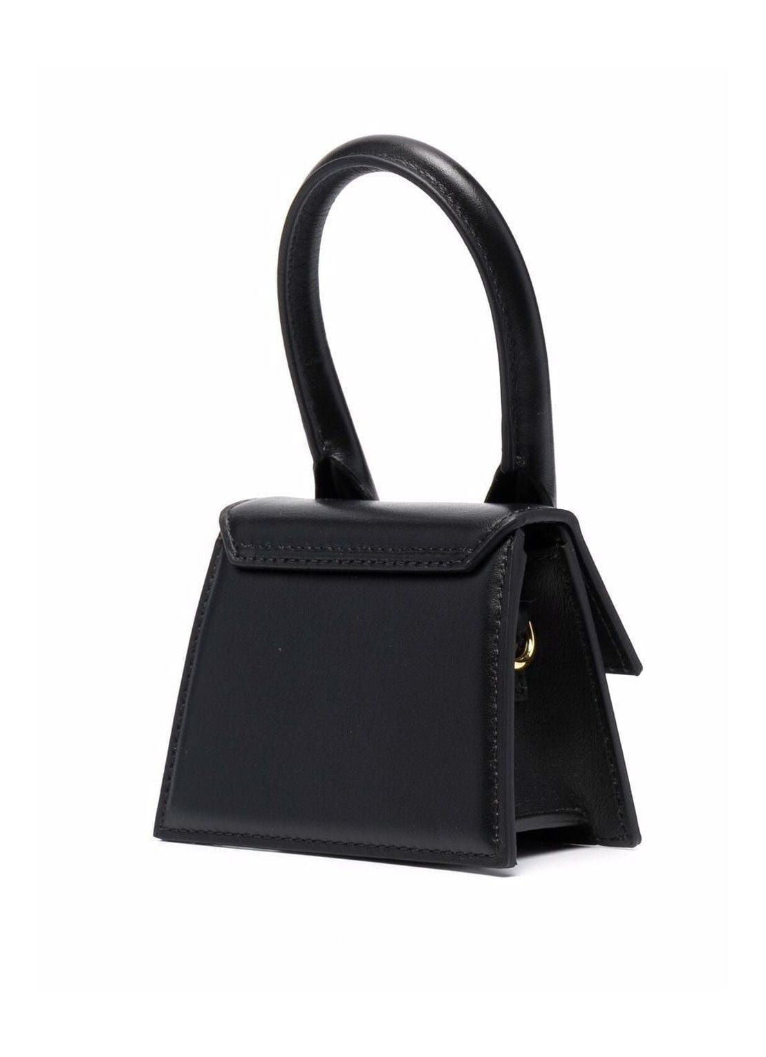 JACQUEMUS Chic Top-Handle Leather Handbag for Women in Black