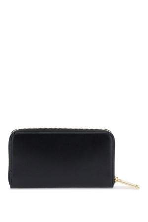 CHLOÉ Black Gancini Hook Leather Wallet with Zip Around Closure