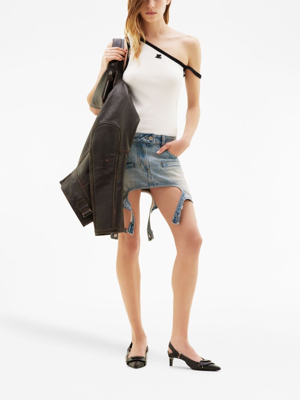 COURREGÈS Blue Denim Skirt for Women - SS23 Collection