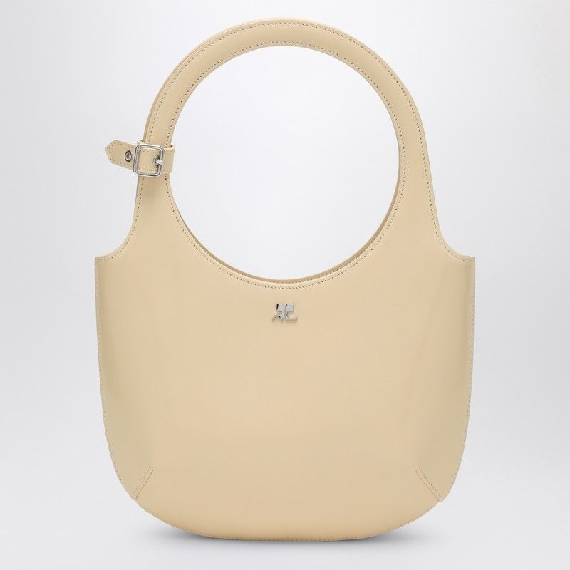 COURREGÈS Mini Soft Leather Handbag with Snap Closure and Dual Handles