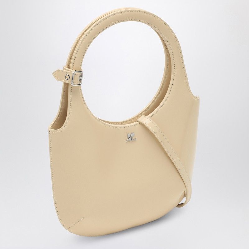 COURREGÈS Mini Soft Leather Handbag with Snap Closure and Dual Handles