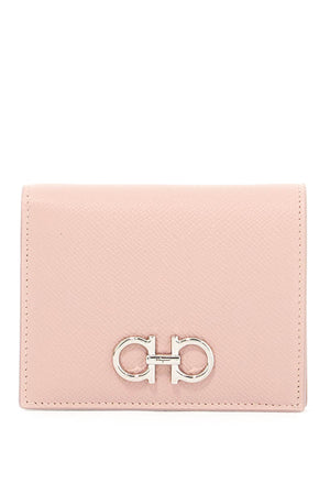 FERRAGAMO Luxury Mini Leather Wallet with Iconic Snap Closure