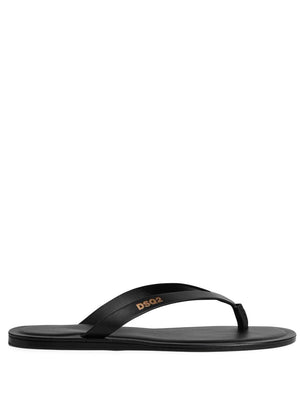 DSQUARED2 Trendy Calf Leather Black Sandals for Men | SS24 Collection