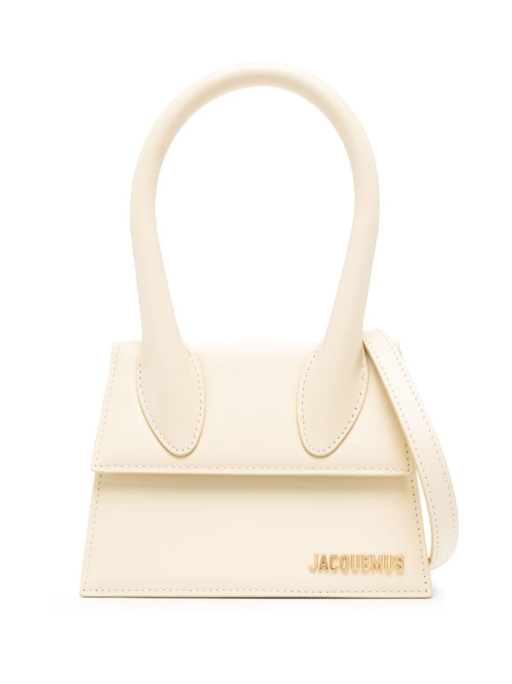 JACQUEMUS Ivory Leather Top-Handle Bag for Women