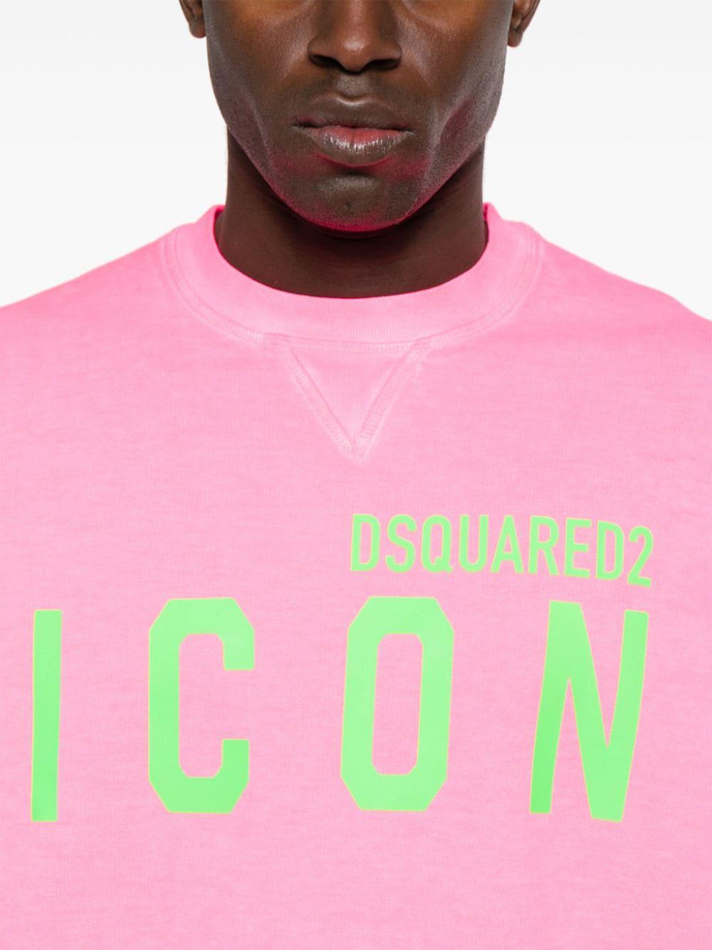 DSQUARED2 Pink Fluo Sweatshirt for Men | Spring/Summer 2024 Collection