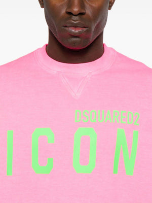 DSQUARED2 Pink Fluo Sweatshirt for Men | Spring/Summer 2024 Collection