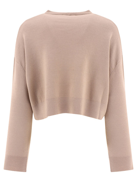 MAX MARA Cropped Sweater with Jacquard Detailing