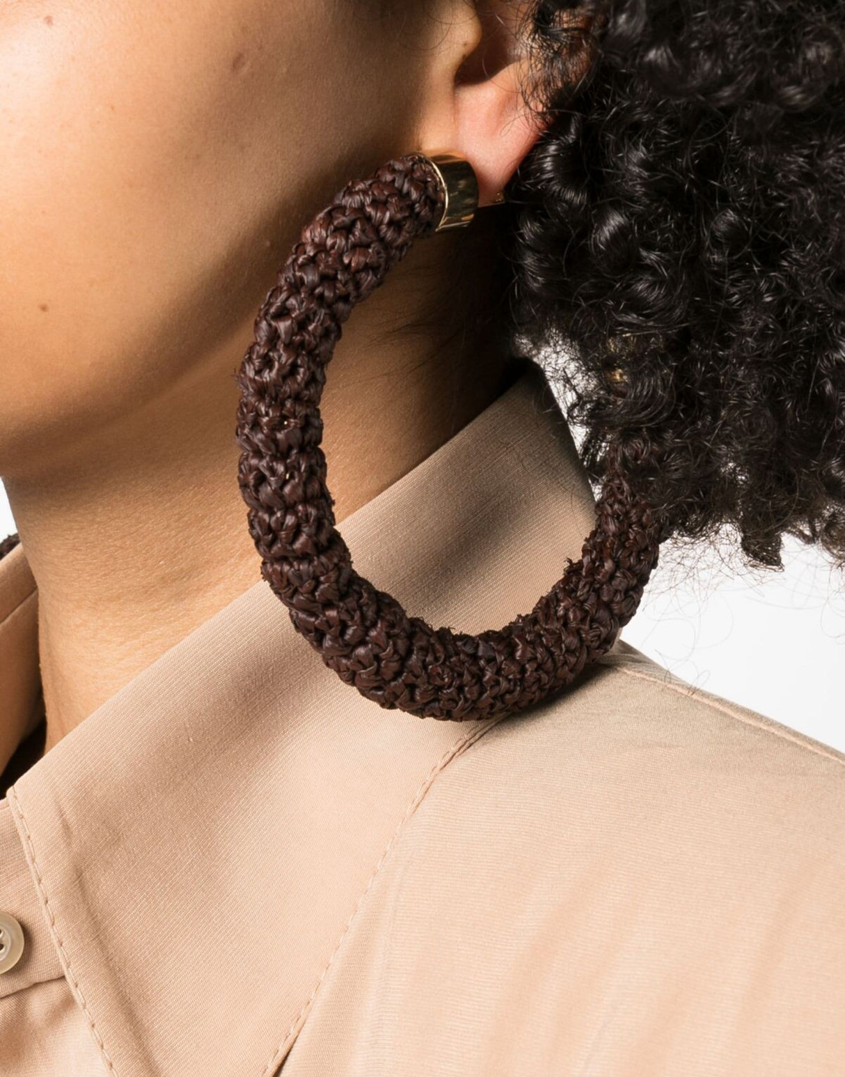 JACQUEMUS Chic Raffia Hoop Earrings