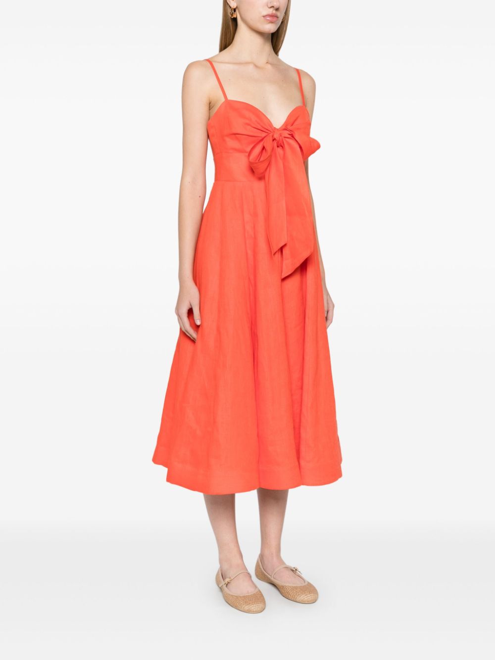 ZIMMERMANN Flared Midi Dress with Sweetheart Neckline