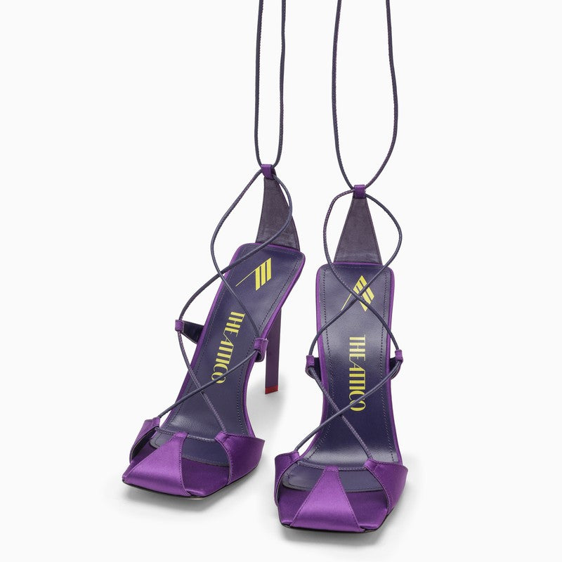 THE ATTICO Lavish Purple Satin High Heel Sandals