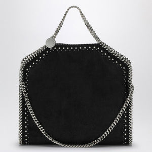 STELLA MCCARTNEY Black Falabella Foldover Tote with Stud Accents