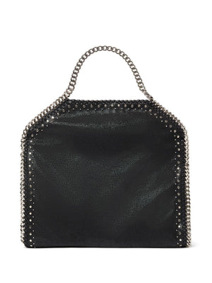 STELLA MCCARTNEY Eco-Chic Black Fold-Over Tote with Chain Detail