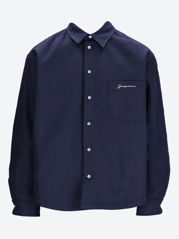 JACQUEMUS Blue Padded Overshirt for Men - SS24 Collection