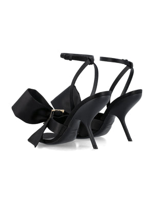 FERRAGAMO Elegant Black Sandal with Asymmetrical Bow for Women - FW24 Collection