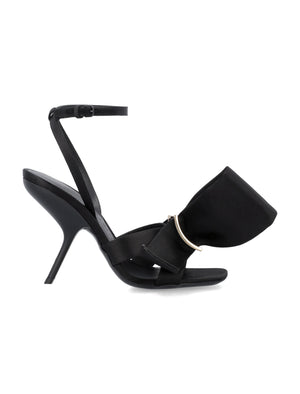 FERRAGAMO Elegant Black Sandal with Asymmetrical Bow for Women - FW24 Collection